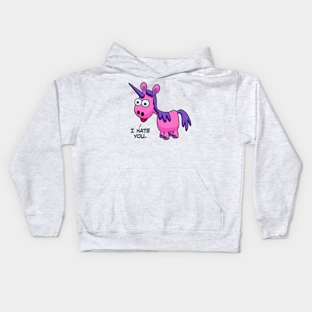 Unicorn Says I Hate You Kids Hoodie by DavesTees